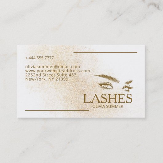 茶色の目とまつげ 名刺 (正面)