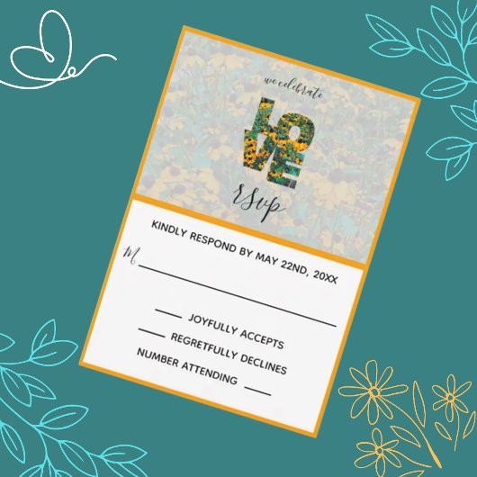 茶色の目をしたスーザン オレンジ LOVE 返信カード