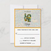 茶色の目をしたスーザン オレンジ LOVE 返信カード (正面)