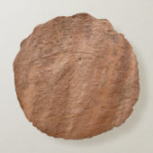 茶色の石の岩ナチュラル ラウンドクッション (裏面)