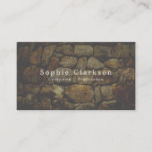 茶色の石効果素朴、 名刺 (正面)