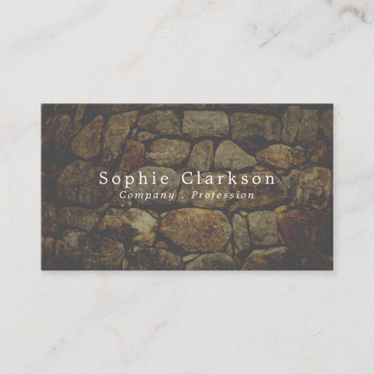 茶色の石効果素朴、 名刺 (正面)