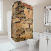 茶色の石壁 シャワーカーテン (インサイチュ)