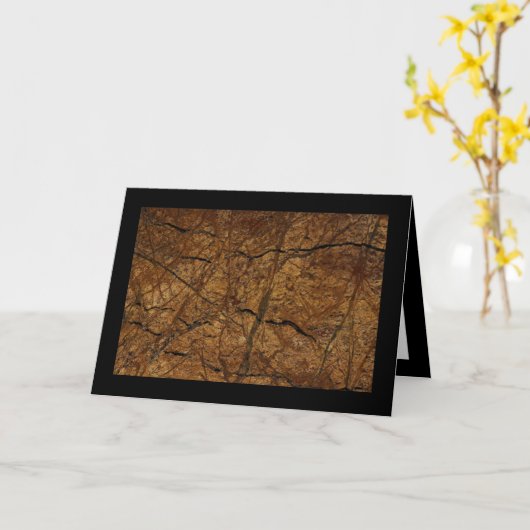 茶色の石模様 カード (黄色い花)