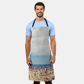 茶色の砂のビーチ エプロン (着用した状態)