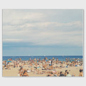 茶色の砂のビーチ ラッピングペーパー (フラット)