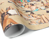 茶色の砂のビーチ ラッピングペーパー (ロールコーナー)