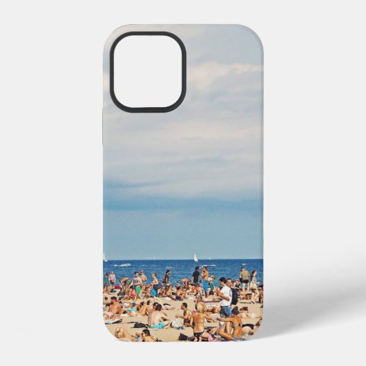茶色の砂のビーチ iPhoneケース (裏面)