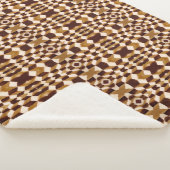 茶色の砂漠の抽象芸術モダン幾何学的パターン シェルパブランケット (3/4)