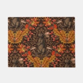 茶色の秋のうさぎ ドアマット (正面)