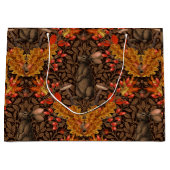 茶色の秋のうさぎ ラージペーパーバッグ (正面)