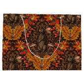 茶色の秋のうさぎ ラージペーパーバッグ (裏面)