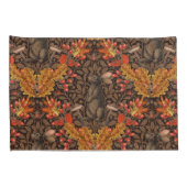 茶色の秋のうさぎ 枕カバー (裏面-右)