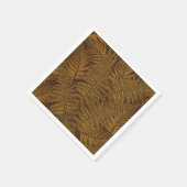 茶色の秋のシダ スタンダードカクテルナプキン (角)