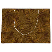 茶色の秋のシダ ラージペーパーバッグ (正面)