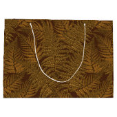 茶色の秋のシダ ラージペーパーバッグ (裏面)