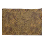 茶色の秋のシダ 枕カバー (裏面-左)