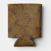 茶色の秋のシダ 缶クーラー (正面)