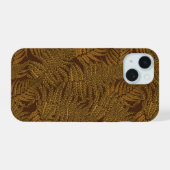 茶色の秋のシダ iPhone 15ケース (裏面横)