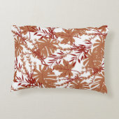 茶色の秋のフローラ離れパターン アクセントクッション (裏面)