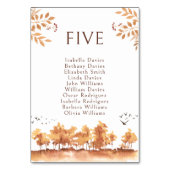 茶色の秋の結婚風景樹のテーブル番号 テーブルナンバー (正面)