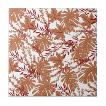 茶色の秋の花と葉の柄