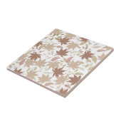 茶色の秋の葉フローラY2Kパターン タイル (側面)