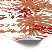 茶色の秋の葉フローラY2Kパターン ポスター (角)