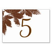 茶色の秋リーフスタンプテーブル番号 テーブルナンバー (裏面)
