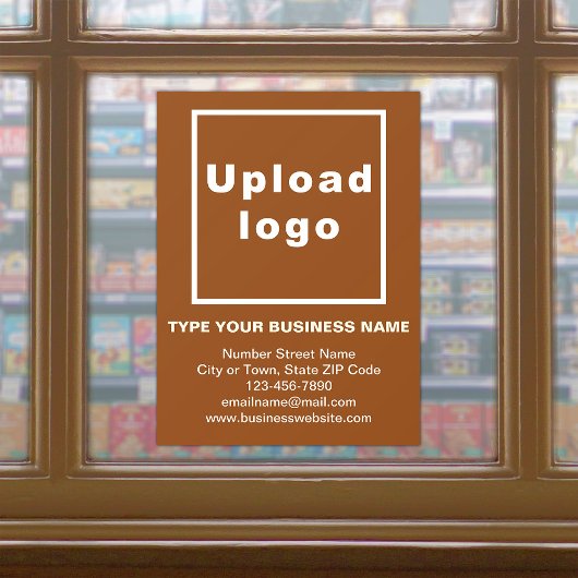 茶色の窓にしがみつくビジネスブランド ウィンドウサイン