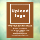 茶色の窓にしがみつくビジネスブランド ウィンドウサイン (シート3)