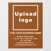 茶色の窓にしがみつくビジネスブランド ウィンドウサイン (シート)