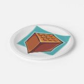 茶色の立方体 ペーパープレート (アングル)