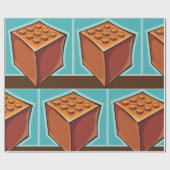 茶色の立方体 ラッピングペーパー (フラット)