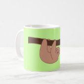 茶色の笑顔のナマケモノとハート鼻 コーヒーマグカップ (正面左)