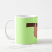 茶色の笑顔のナマケモノとハート鼻 コーヒーマグカップ (左)