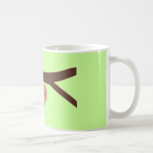 茶色の笑顔のナマケモノとハート鼻 コーヒーマグカップ (右)