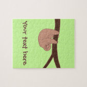 茶色の笑顔のナマケモノとハート鼻 ジグソーパズル (横)