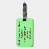 茶色の笑顔のナマケモノとハート鼻 ラゲッジタグ (裏面縦)