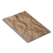 茶色の粗くくしゃくしゃになった再生紙のテクスチャ ノートブック (右側)