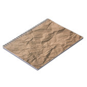 茶色の粗くくしゃくしゃになった再生紙のテクスチャ ノートブック (左側)