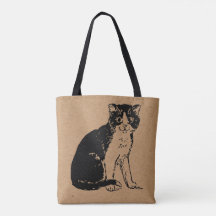 茶色の紙に描かれた子猫のファインアート