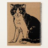 茶色の紙に描かれた子猫のファインアート プランナー手帳 (裏面)