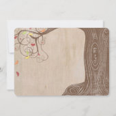 茶色の紙に描かれた秋色の樹木の結婚式招待状 招待状 (裏面)