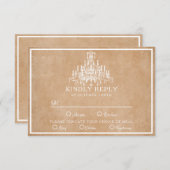 茶色の紙のシャンデリア 出欠カード (正面/裏面)