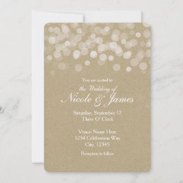 茶色の紙のシンプルな田舎風の結婚式の招待状 招待状