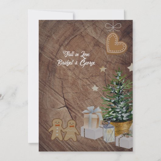 茶色の素朴なバーンウッドの田舎の結婚式招待状 招待状 (裏面)