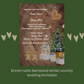 茶色の素朴なバーンウッドの田舎の結婚式招待状 招待状