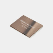 茶色の素朴なリネン印刷ベージュのヴィンテージの名前を追加 ポストイット (アングル)