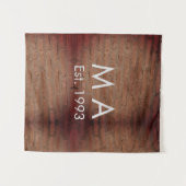 茶色の素朴なレンガの石に名前と日付を入れる タペストリー (正面(横))